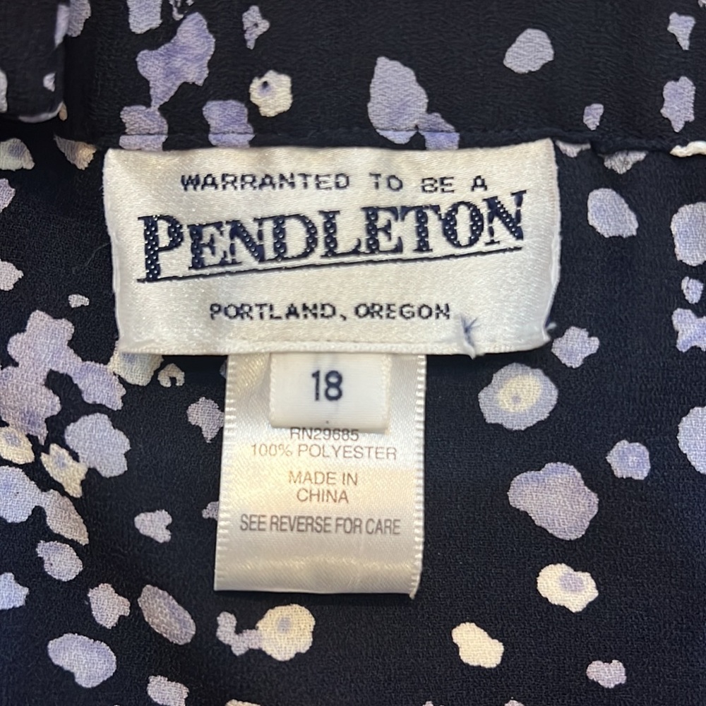 Pretty Pendleton Black With Violet And White Flow… - image 6